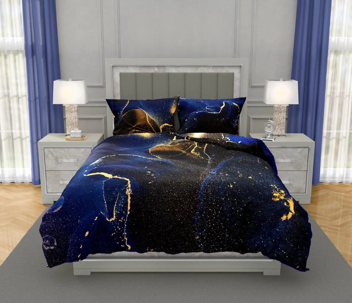 Pościel komplet NOBILE 015 160x200+2x70x80 satyna bawełaniana fotoprint wielokolorowy - FARO_31224