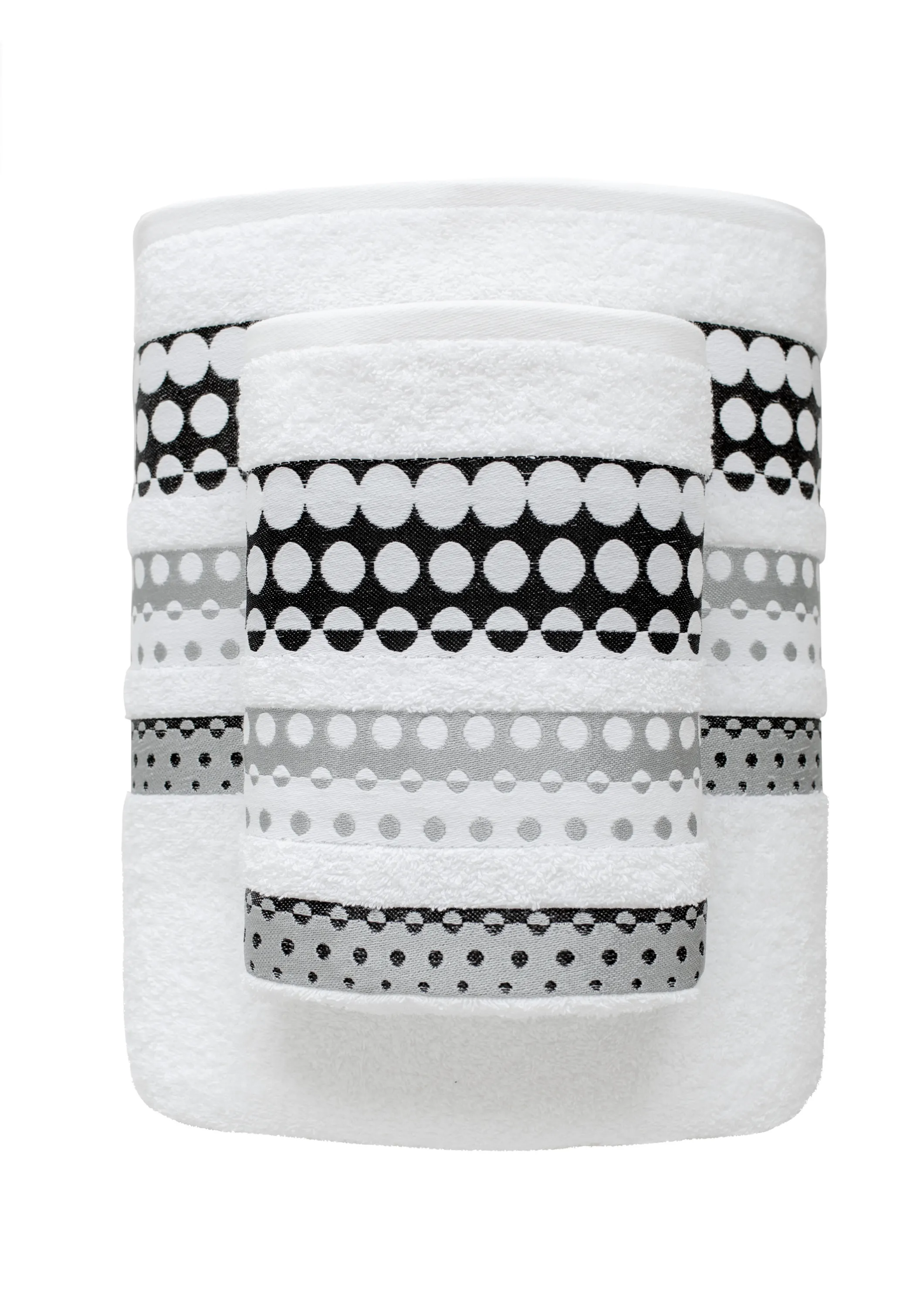 Ręcznik frotte SILVER 70X140 żakardowy z haftem biały - FARO_8522