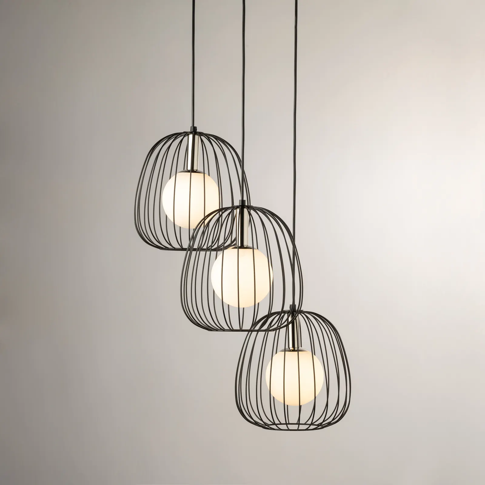 Lampa wisząca BELL 3 czarno-srebrna - SI_40725