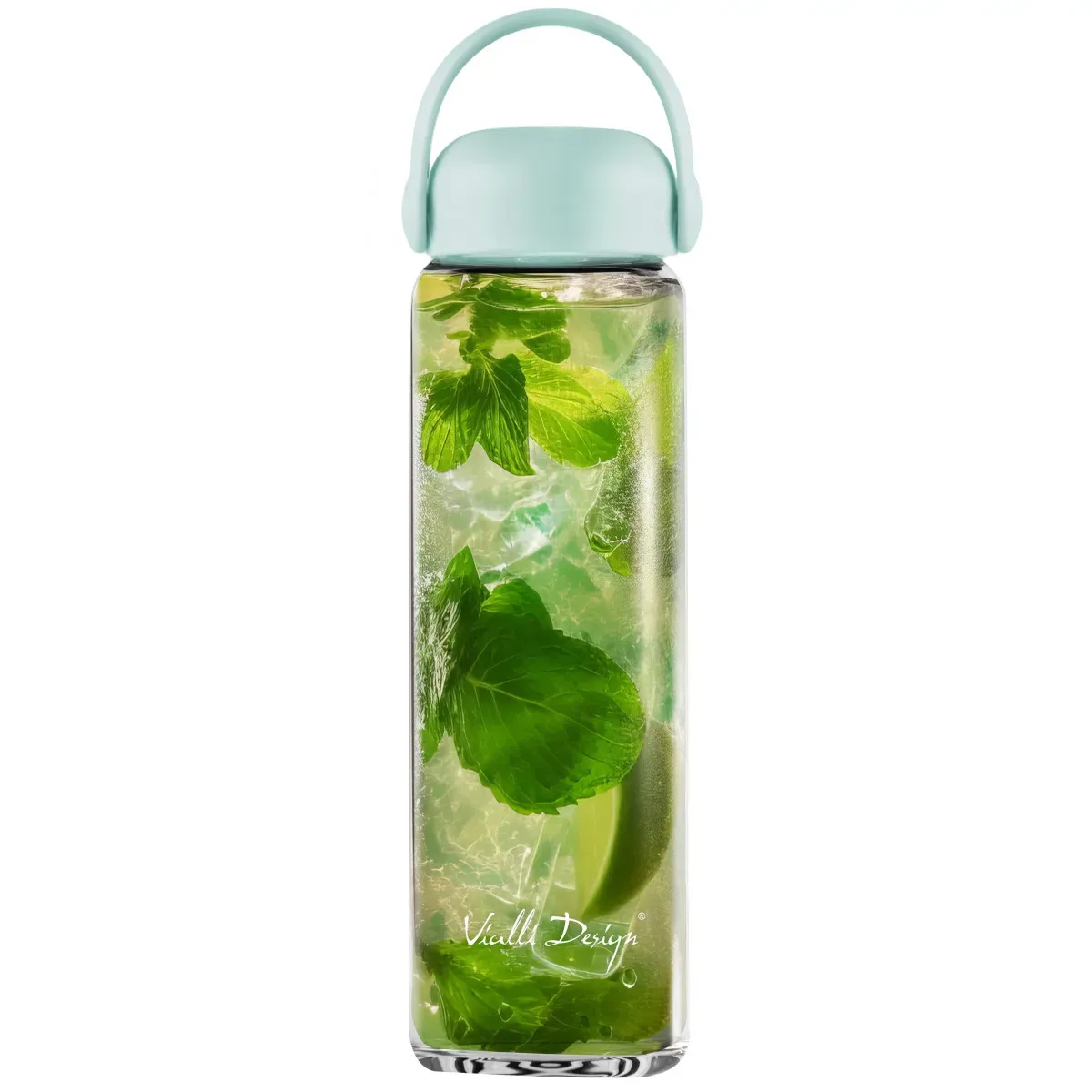 Butelka szklana na wodę FUORI 540 ml miętowa - KU_5901638730251