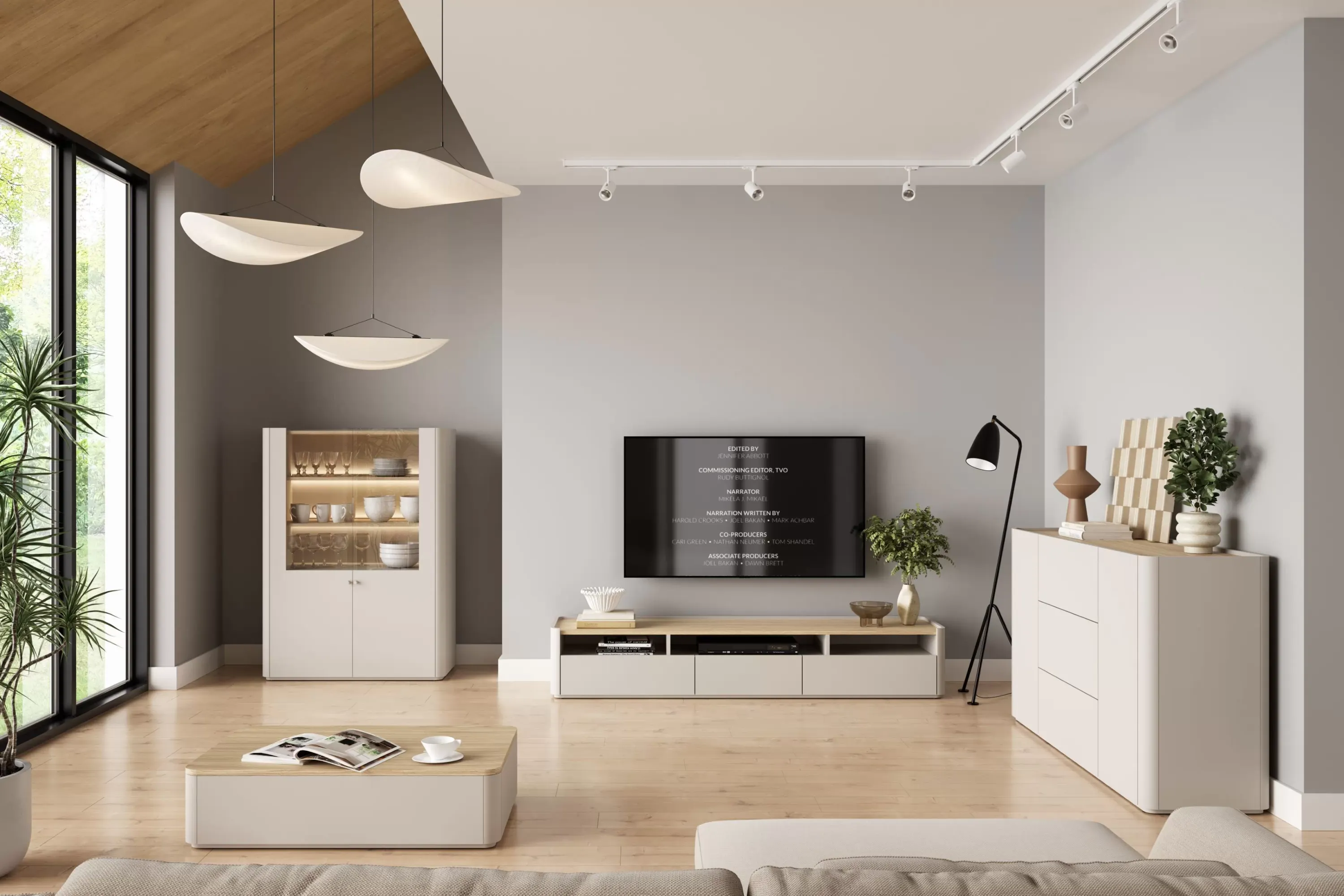 Komoda 2-drzwiowa z 3 szufladami ELIVO 150cm cashmere dąb olejowany - B_169179