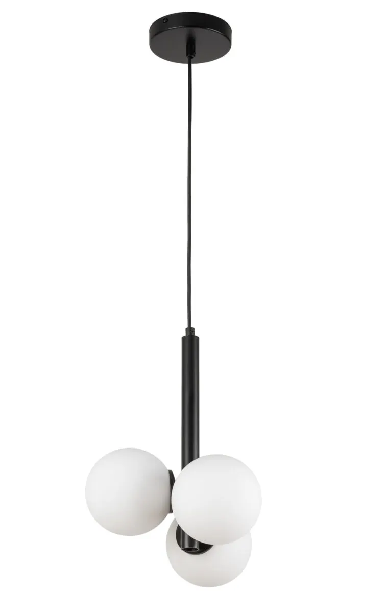 Lampa wisząca PERLA 3 biało-czarna
