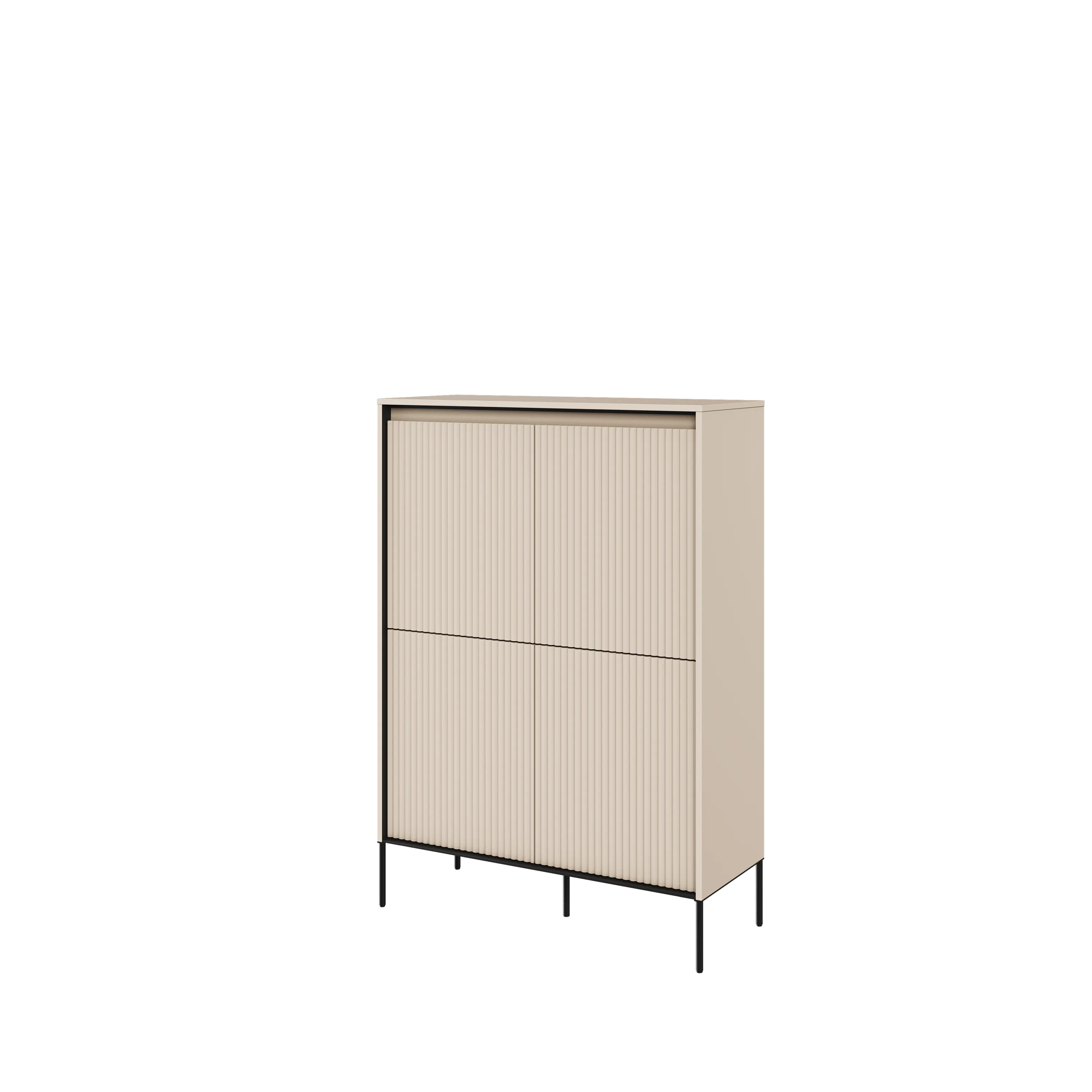 Wysoka komoda z oświetleniem TREND TR-03 4D beż piaskowy/czarny