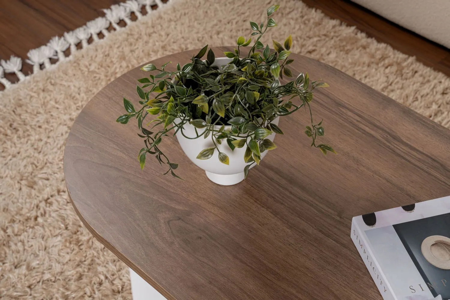 Stolik kawowy SABLE 60x120 orzechowy biały