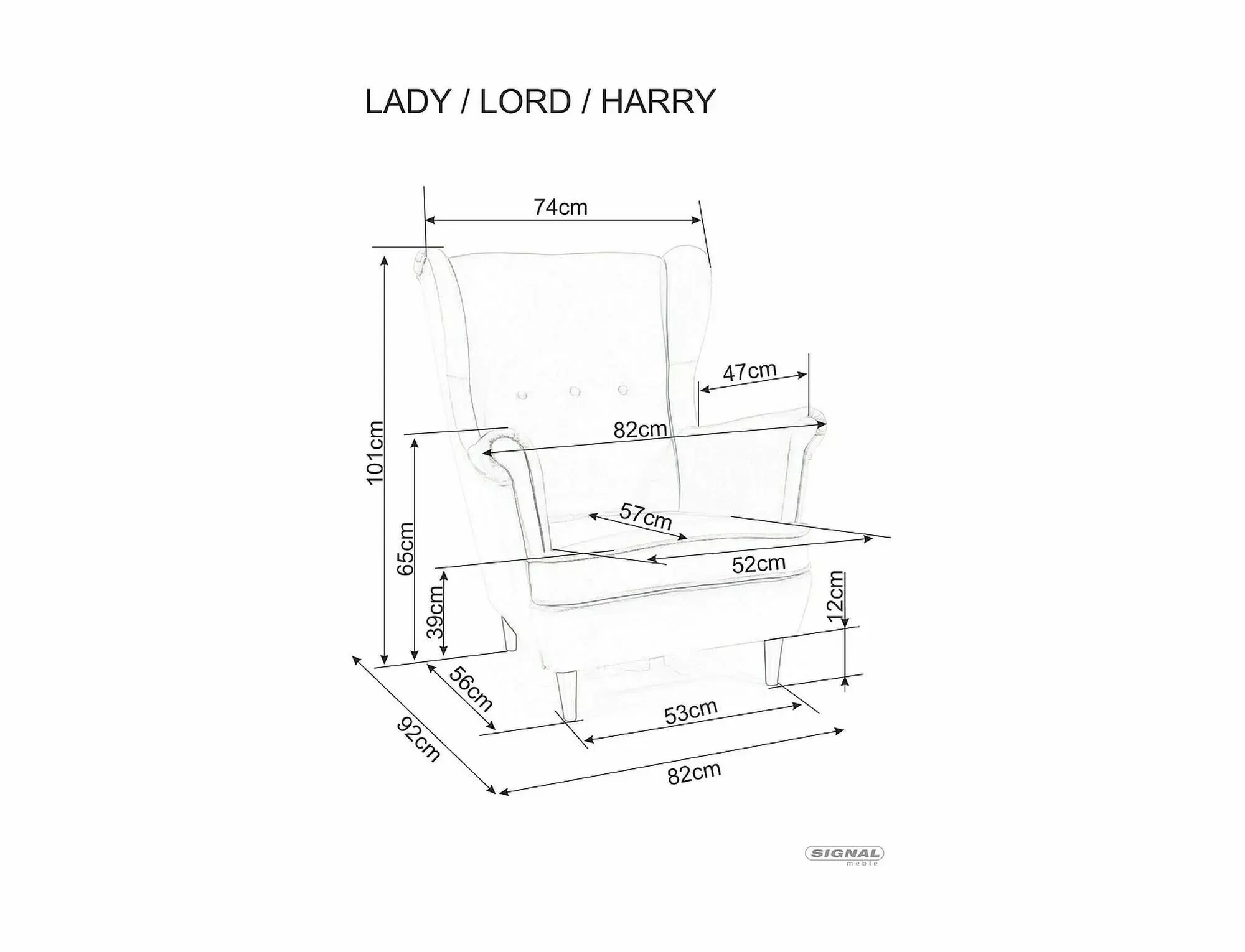 Fotel LADY VELVET Bluvel 68 curry wenge Signal