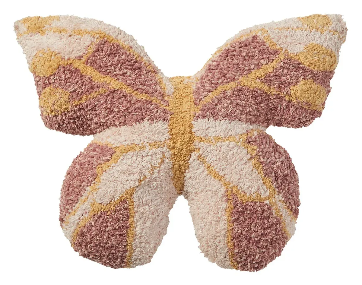 Poduszka BUTTERFLIES 45x36cm różow-beżowa