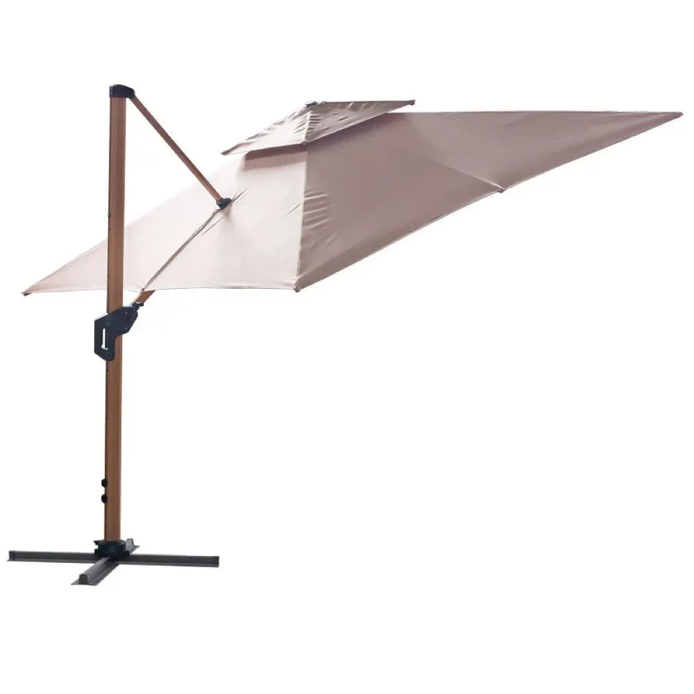 Parasol ogrodowy ROMA MID mechanizm obrotowy 360 st. beżowy 300x300x250