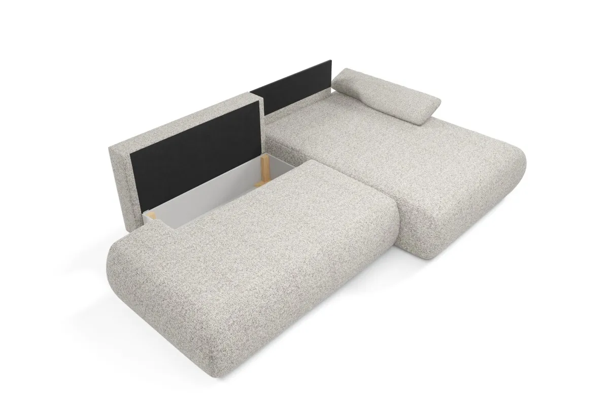 Narożnik rozkładany z pojemnikiem PUENTE 286 cm prawostronny jasny beż - PUENTE_NAR_PUENTE09_P