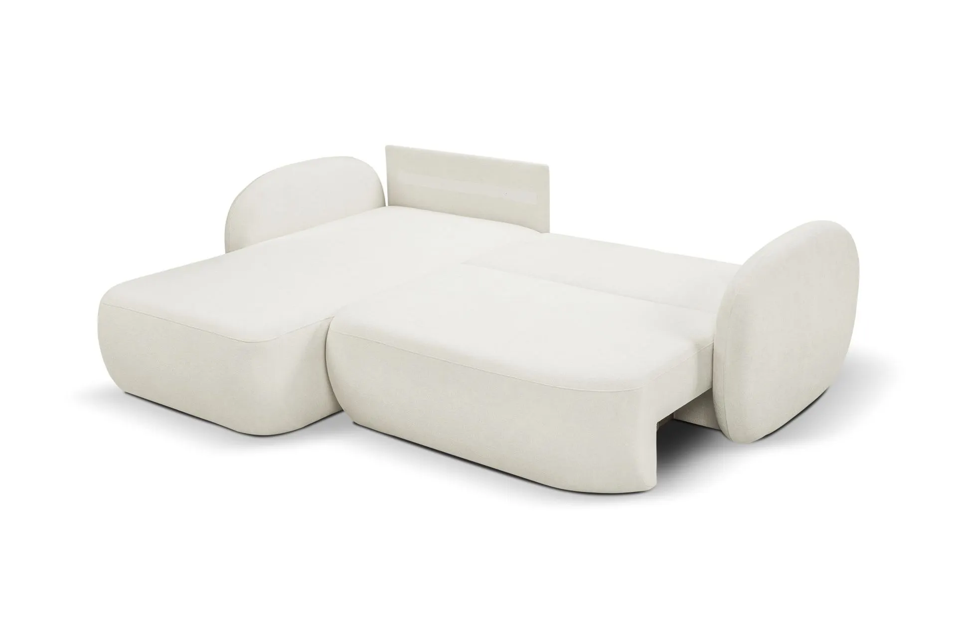 Narożnik rozkładany z pojemnikiem OLIO SICURIO 248 cm lewostronny kremowy - OLIO_NAR_SICURIO60_L