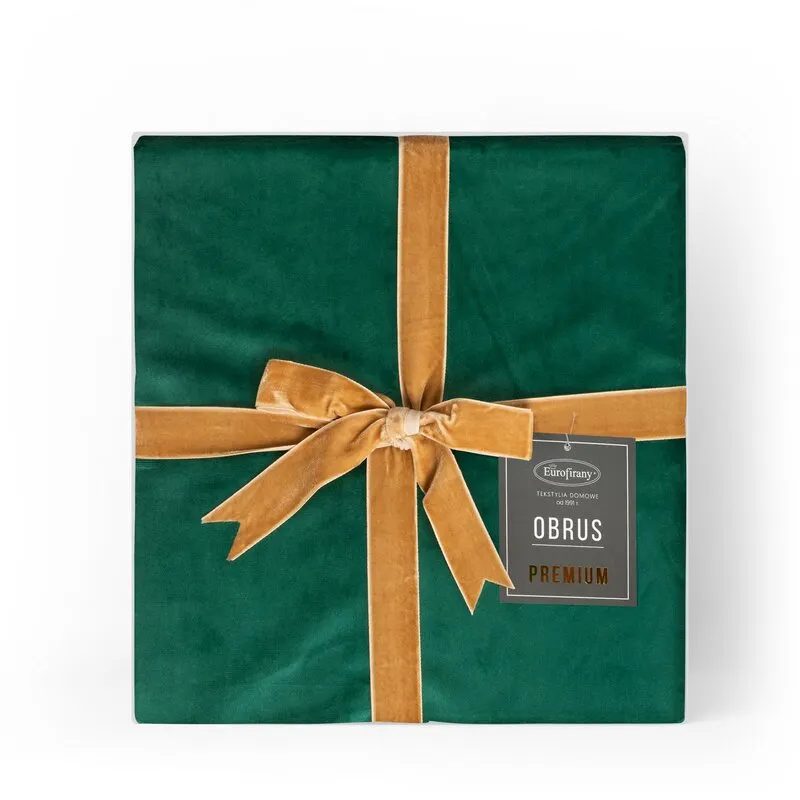 OBRUS VELVET 145 X 180 CM CIEMNOZIELONY - EU_421131