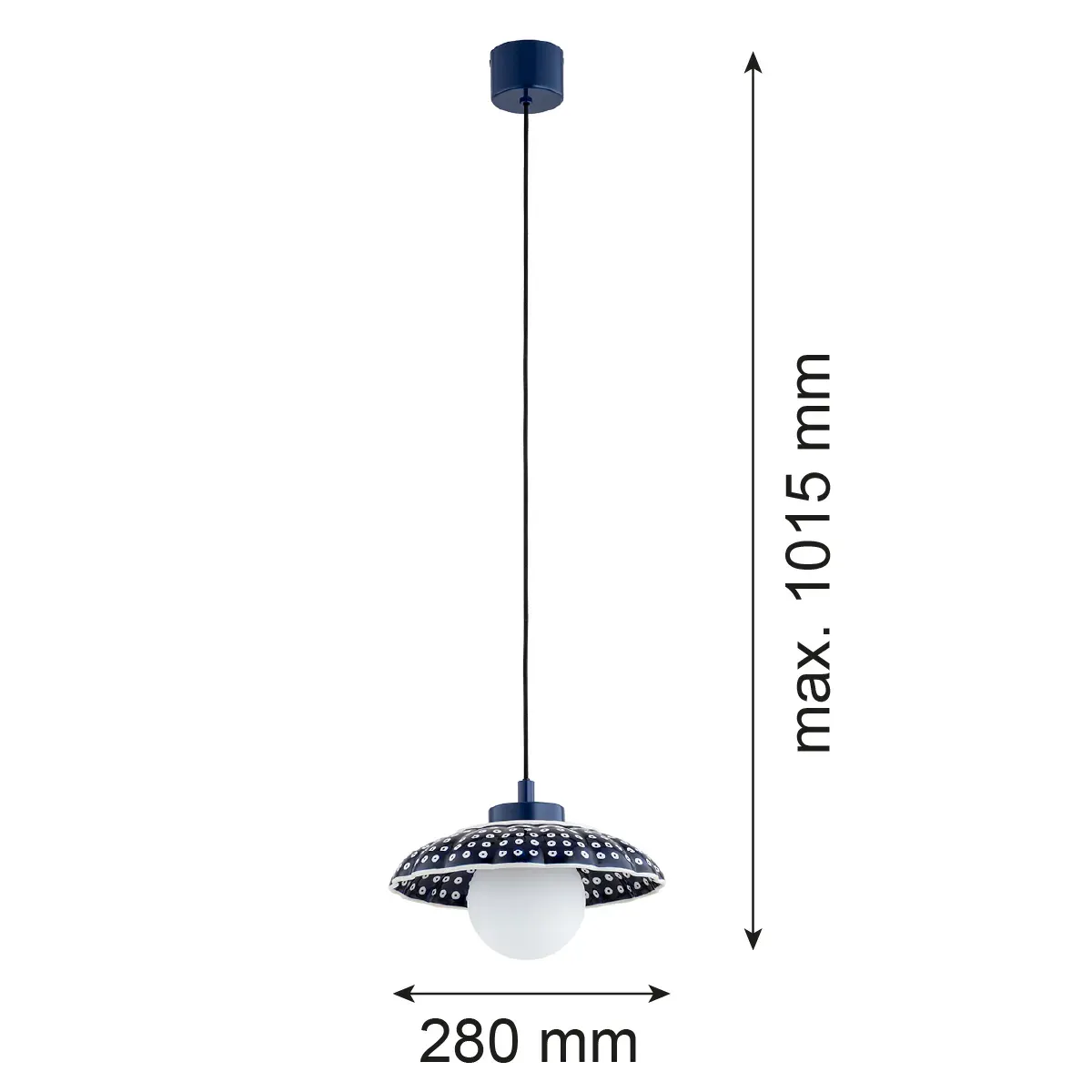 Lampa wisząca muszla BOLL ceramika bolesławiecka granatowy - 8948