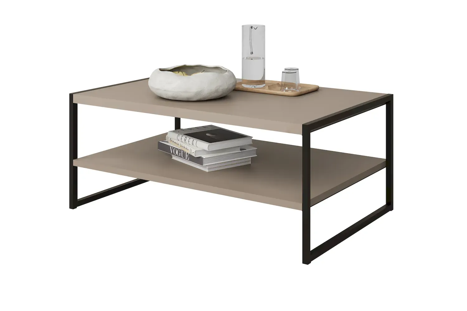 Stolik kawowy z półką EKO 97 congo czarny - 24COMJ97