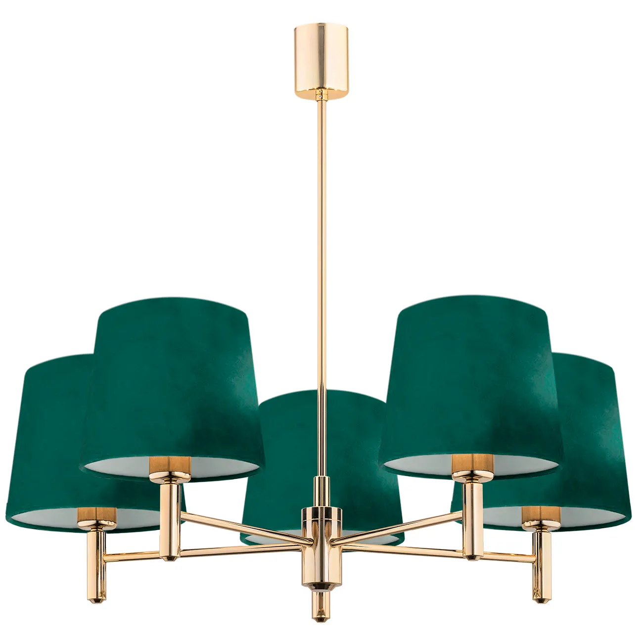 Żyrandol PONTE PLUS zielony złoty 71x63 cm Lampa, Żyrandol