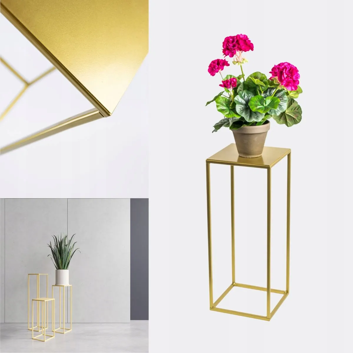 Kwietnik stojący metalowy EVRON S złoty - LD_TZ000093