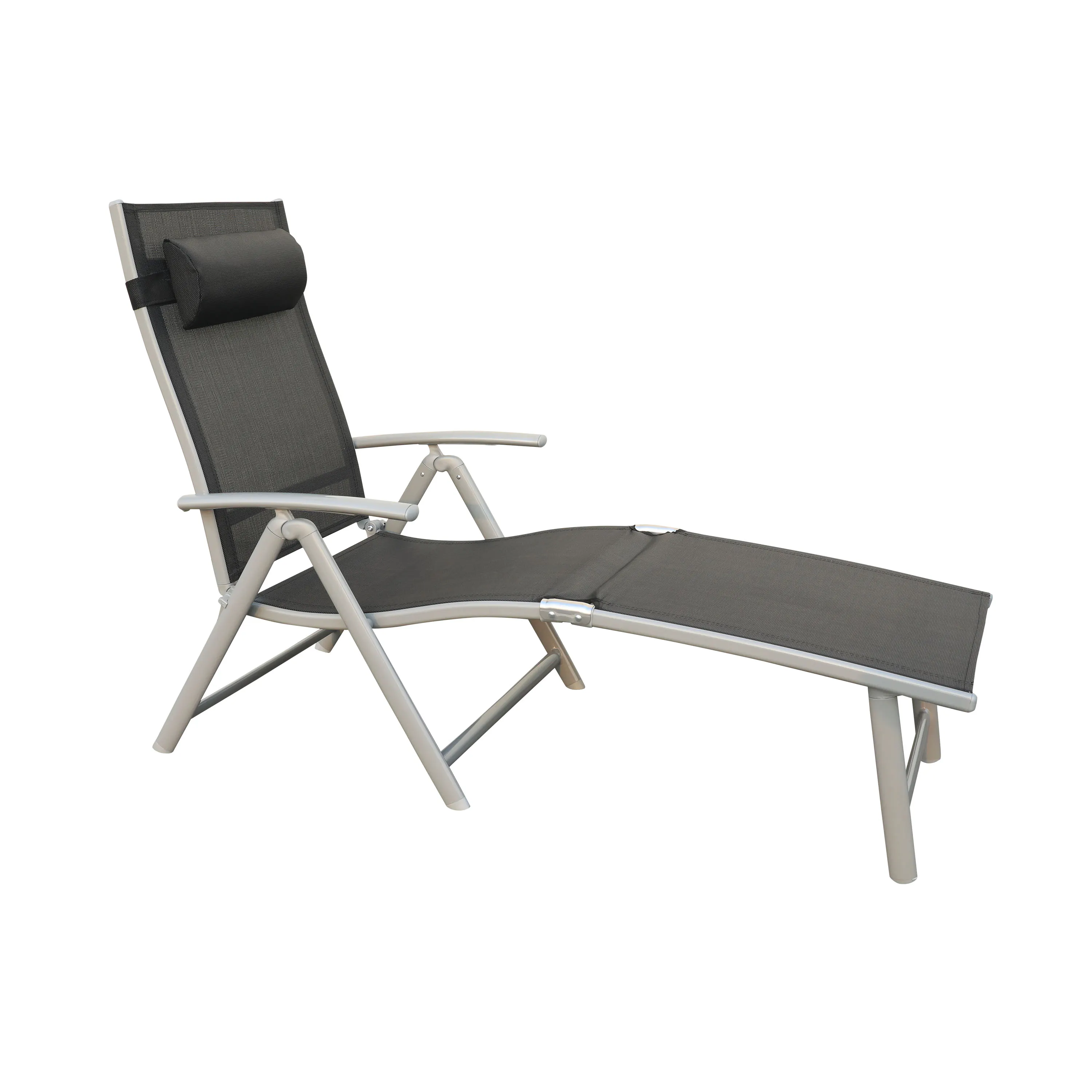 Leżak ogrodowy składany TARDY 182 cm aluminiowy czarny Zenjoy - TARDY_CZARNY