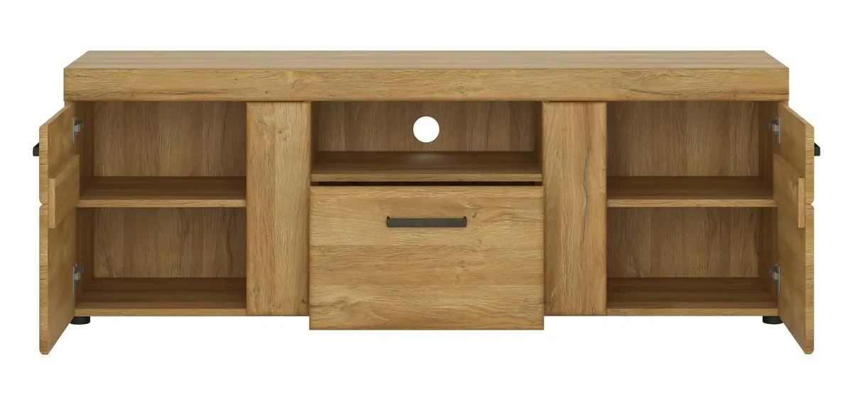 Szafka RTV 2-drzwiowa z 1 szufladą CORTINA CNAF03 Dąb Grandson - 6000000005414