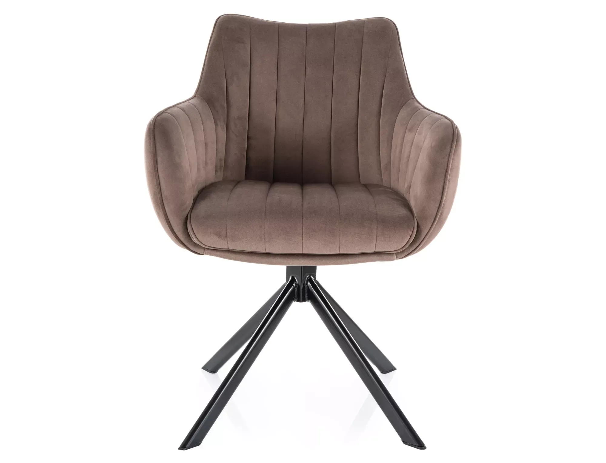 Krzesło obrotowe 180° AZALIA VELVET Bluvel 38 cappuccino czarny stelaż - AZALIAVCCA