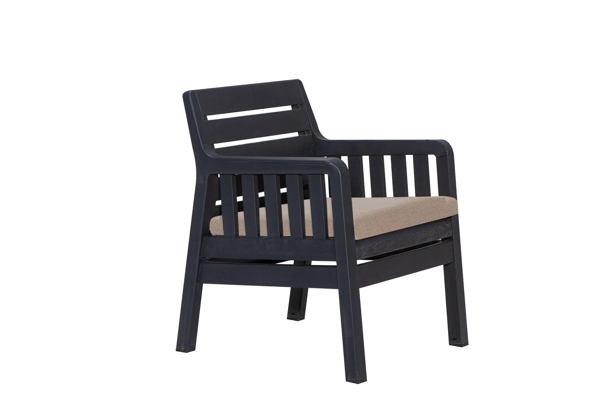 Zestaw ogrodowy wypoczynkowy LARA 2 fotele + stolik (54x70 cm) antracytowy - ASI_340CRD1140