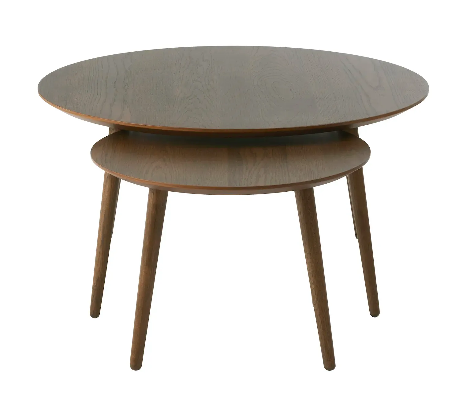 Zestaw stolików kawowych ADDA 2szt. (FI 58cm - FI88cm) - dąb wędzony - UN_48582930