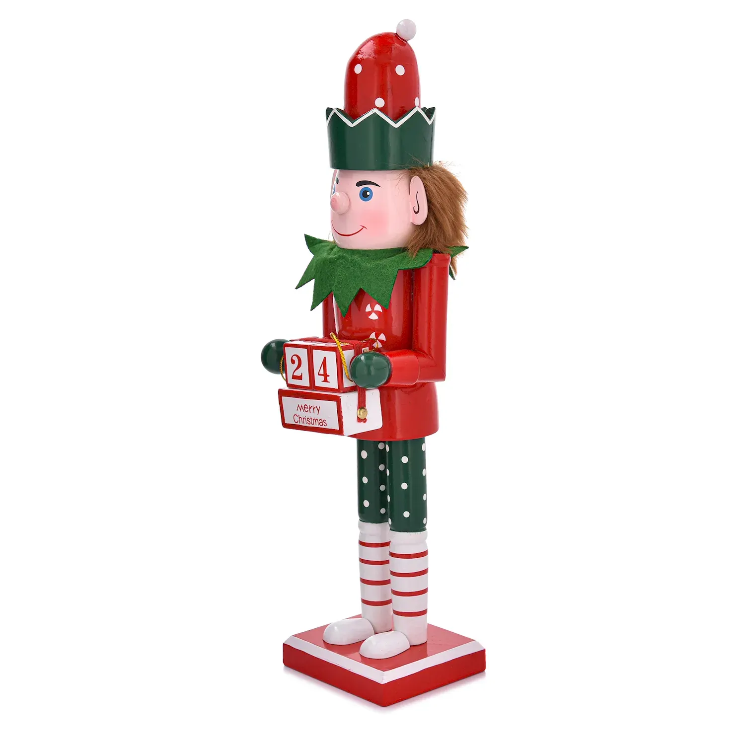 Dekoracja świąteczna - figurka z kalendarzem DUKA NORALF ELF 37 cm czerwono-zielona - DU_2222171