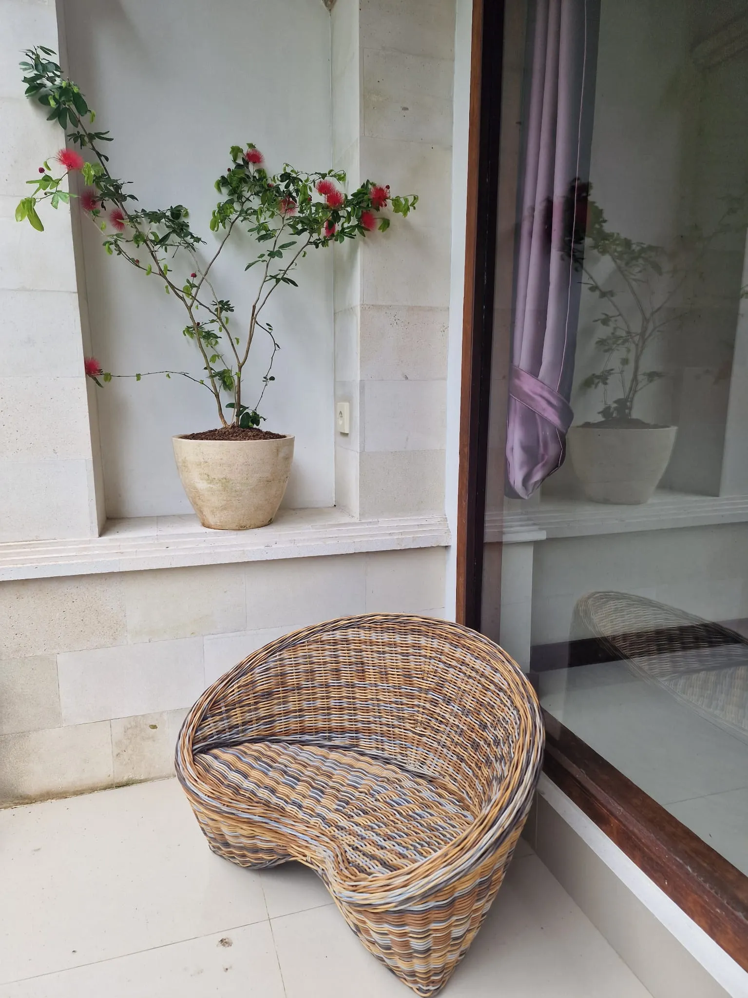 KRZESŁO DO JOGI INDIANA RATTANOWE SZARY