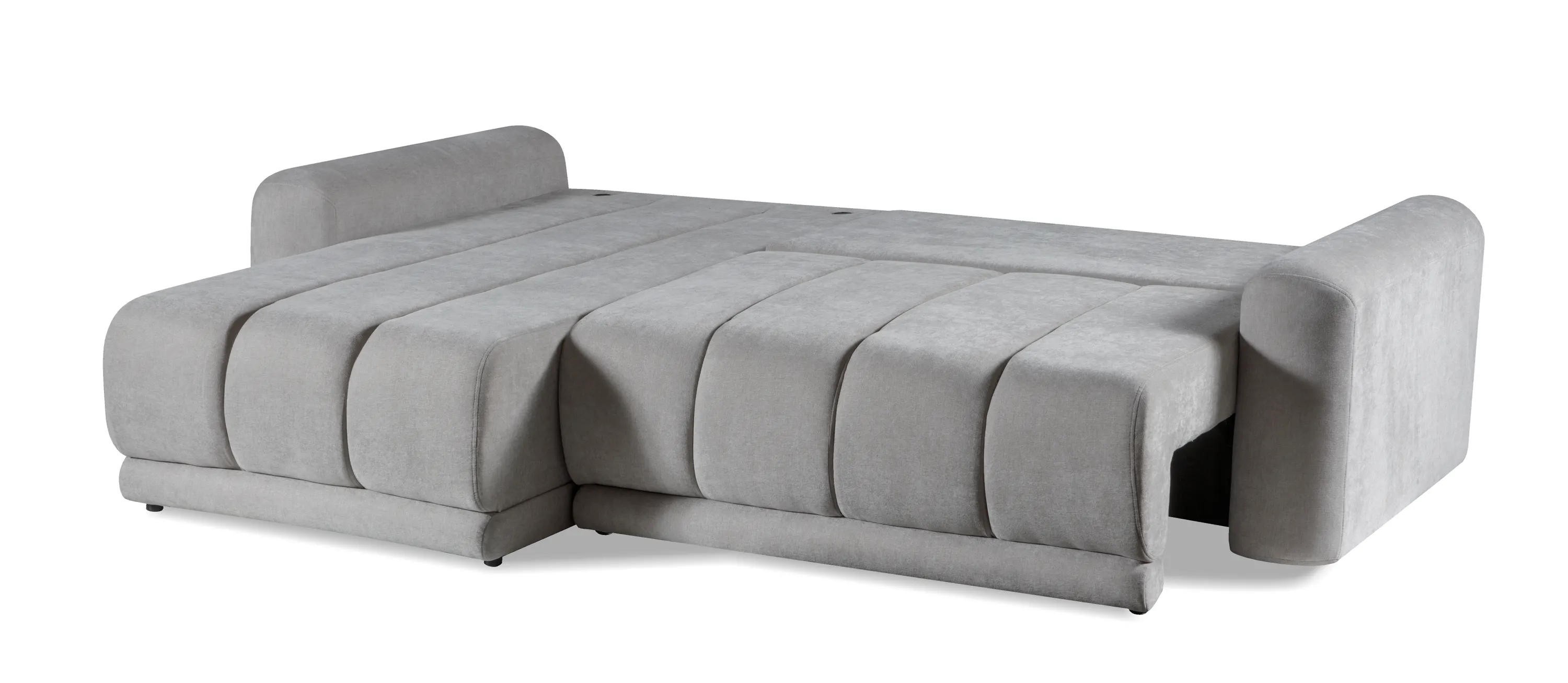 Narożnik rozkładany L-kształtny TREVI WIND 255 cm pikowany szary - TREVI_L_WIND_84