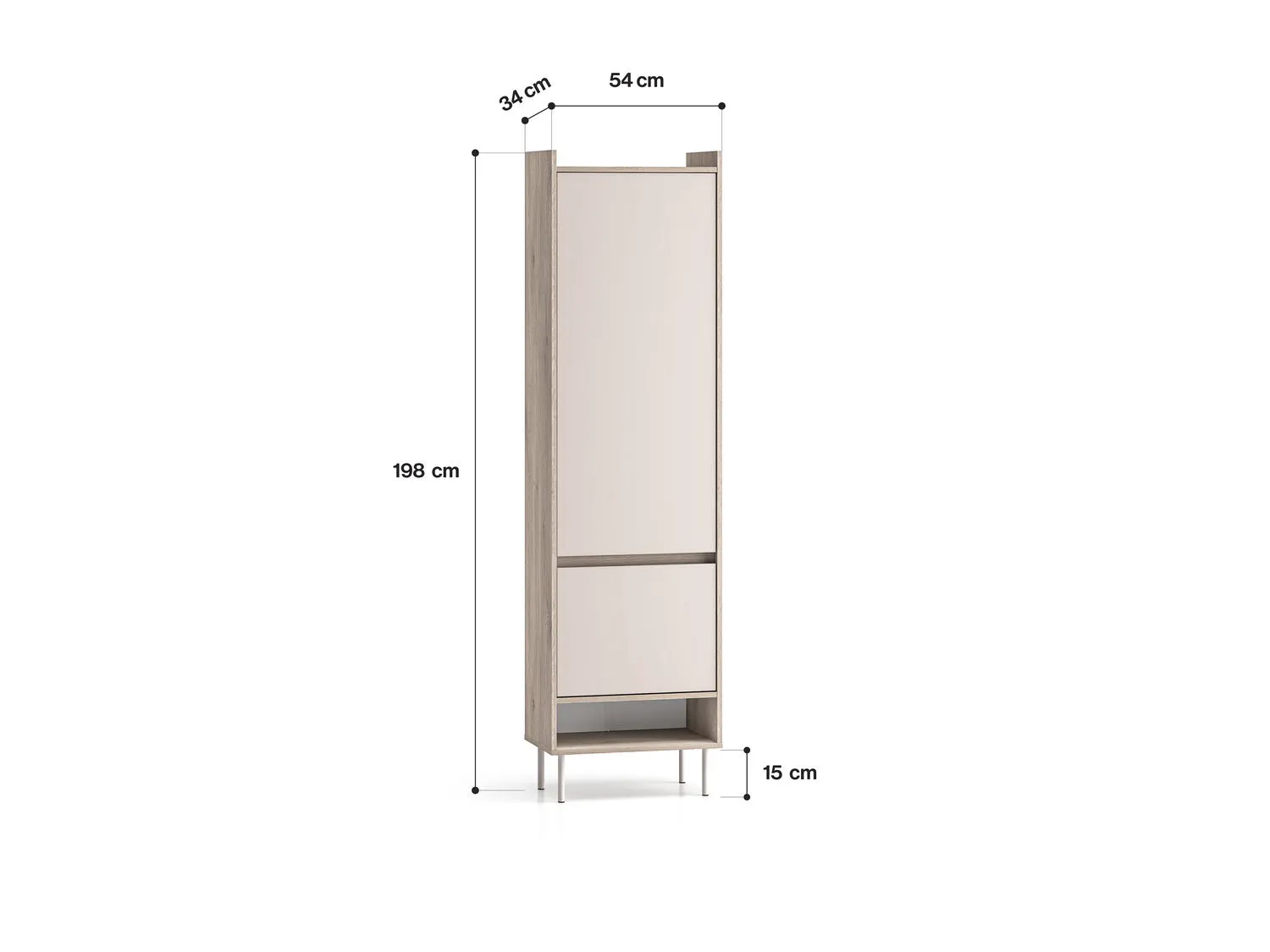 Szafa z drążkiem i półkami VOCO 54x200 L/P dąb cremona/kaszmir - 1VOCO01-001