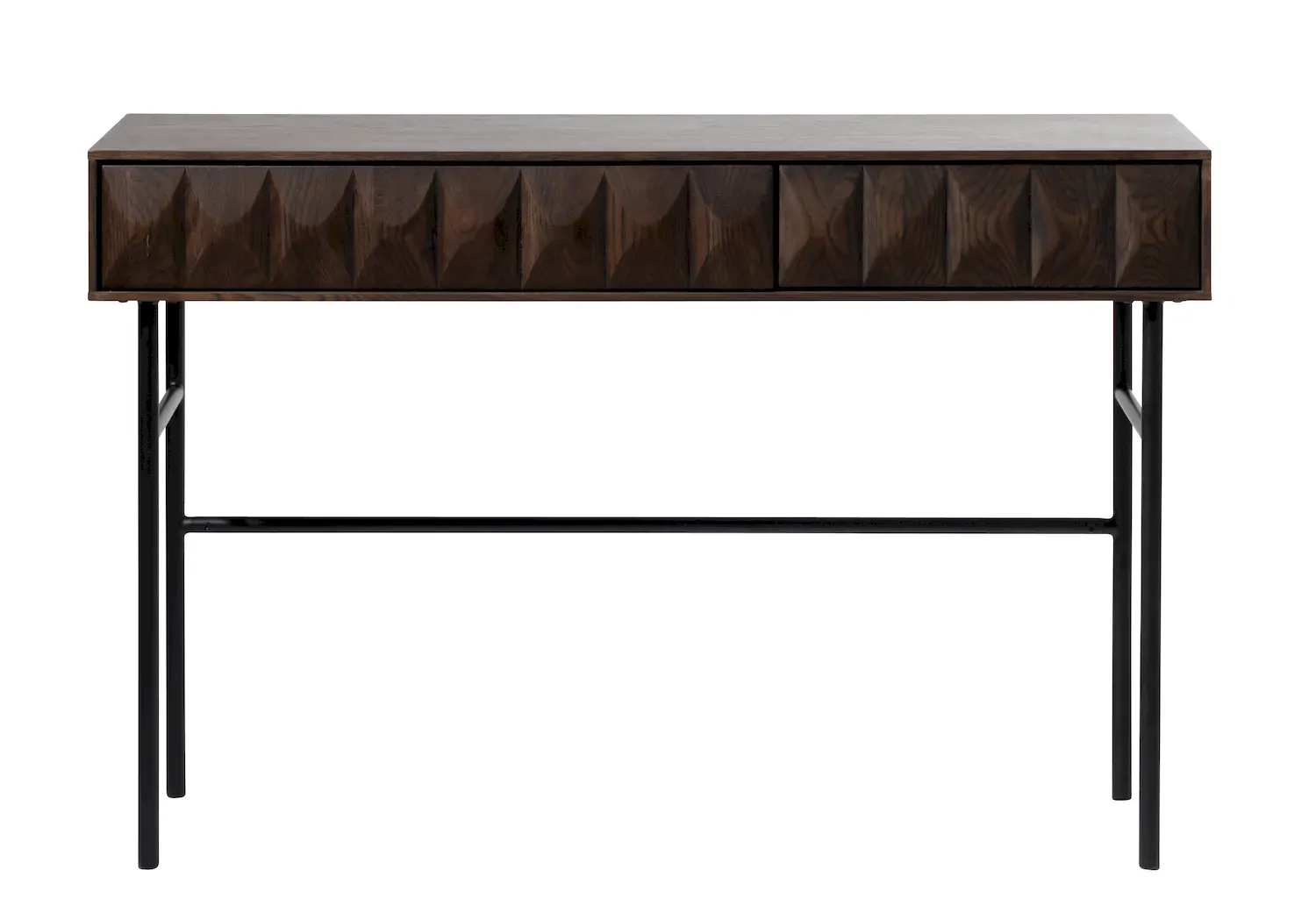 Toaletka z 2 szufladami LATINA - ciemny efekt drewna - UN_42103186