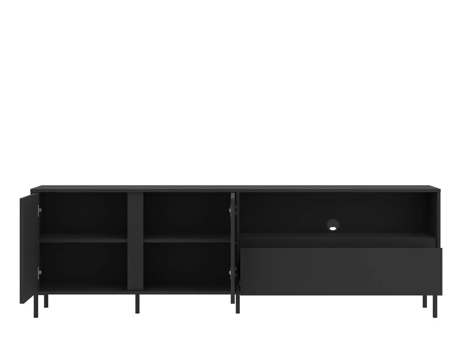 Szafka RTV 2-drzwiowa z szufladą AVENALE 207 cm antracyt - 6000000021298