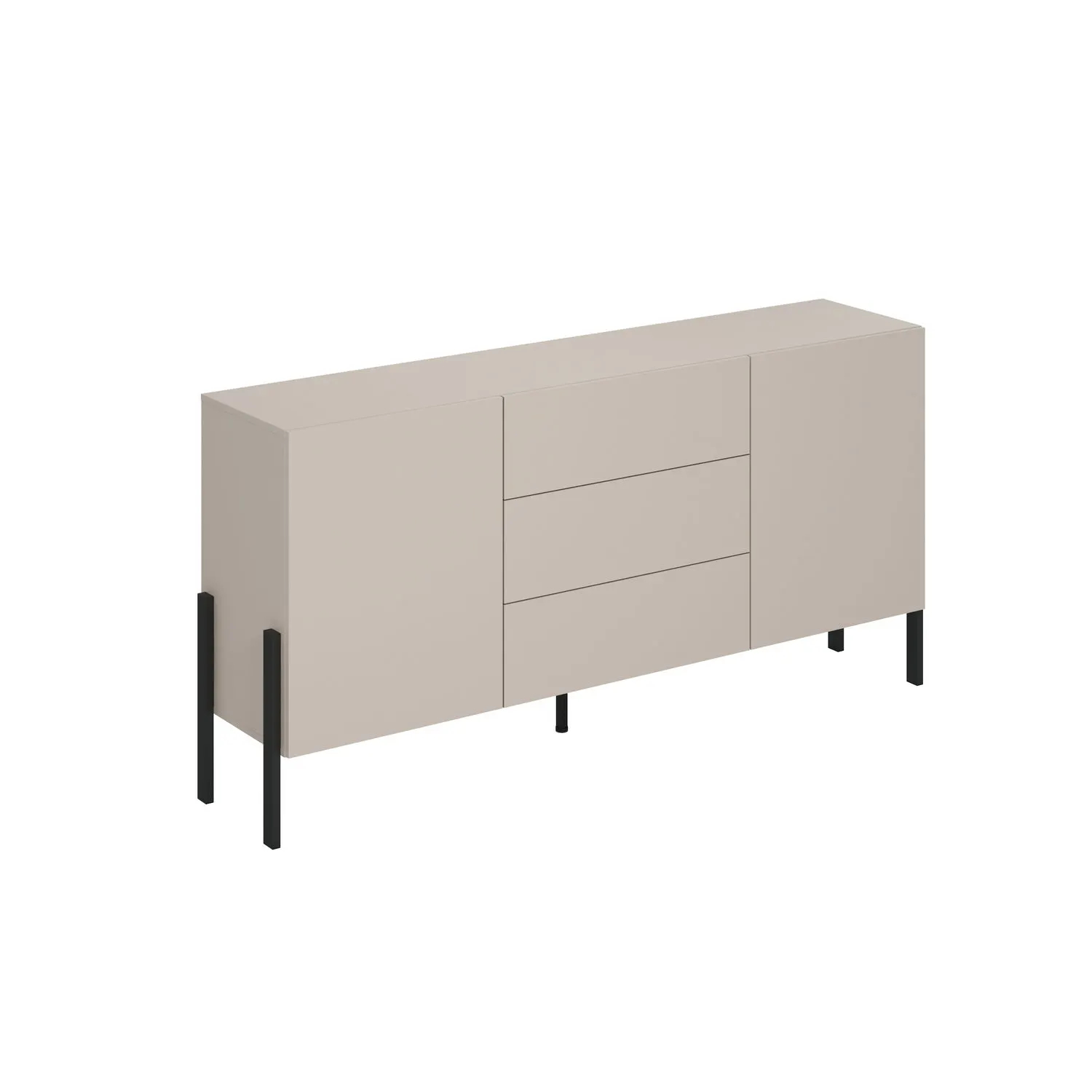 Komoda 2-drzwiowa z 3 szufladami JUKON 184 cm kaszmirowa