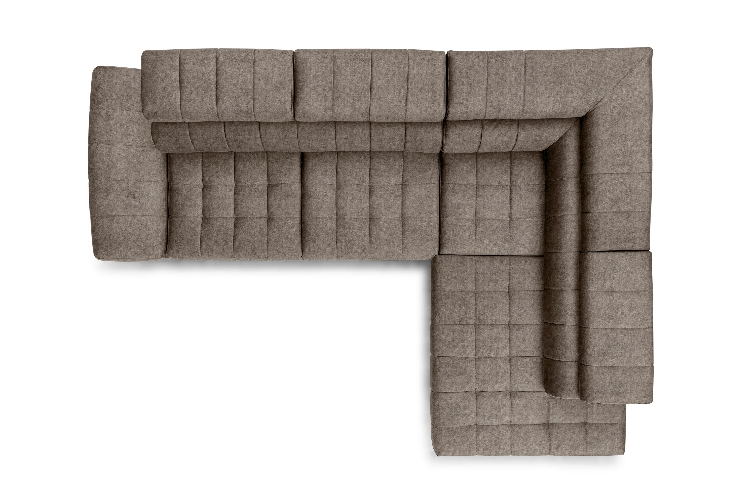 Narożnik prawostronny VALORIS L regulowane zagłówki i podłokietniki tkanina Vogue 4 brązowy - B_162916