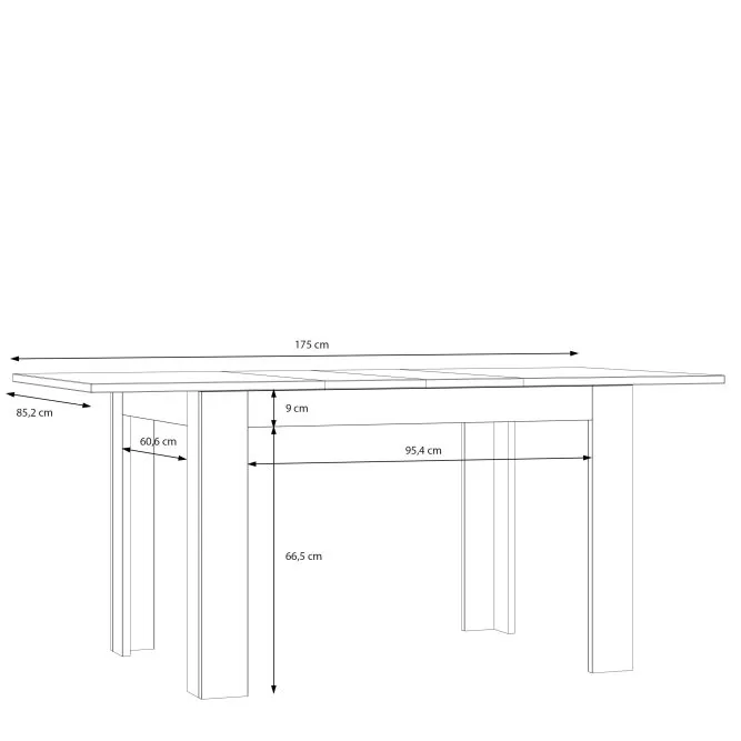 Stół rozkładany MAREDA 85x120-175 cm - dąb valencia - TMST142-D116