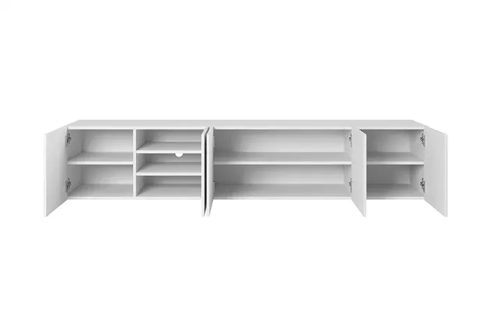 Szafka RTV ASHA 200 5D - biały mat - ryflowany front - wisząca — zdjęcie 2