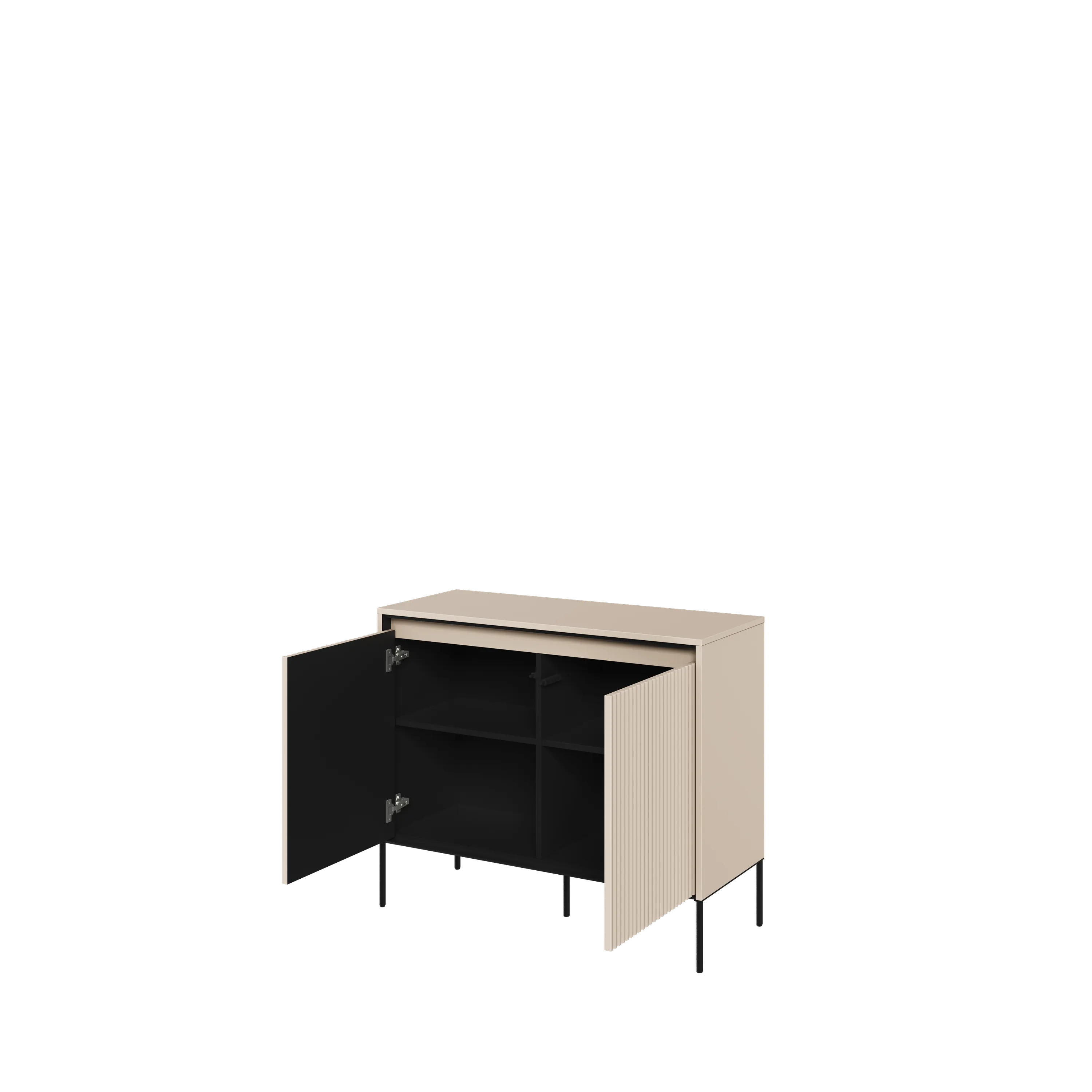 Komoda z oświetleniem TREND TR-02 2D beż piaskowy/czarny - TR2BPC-V2