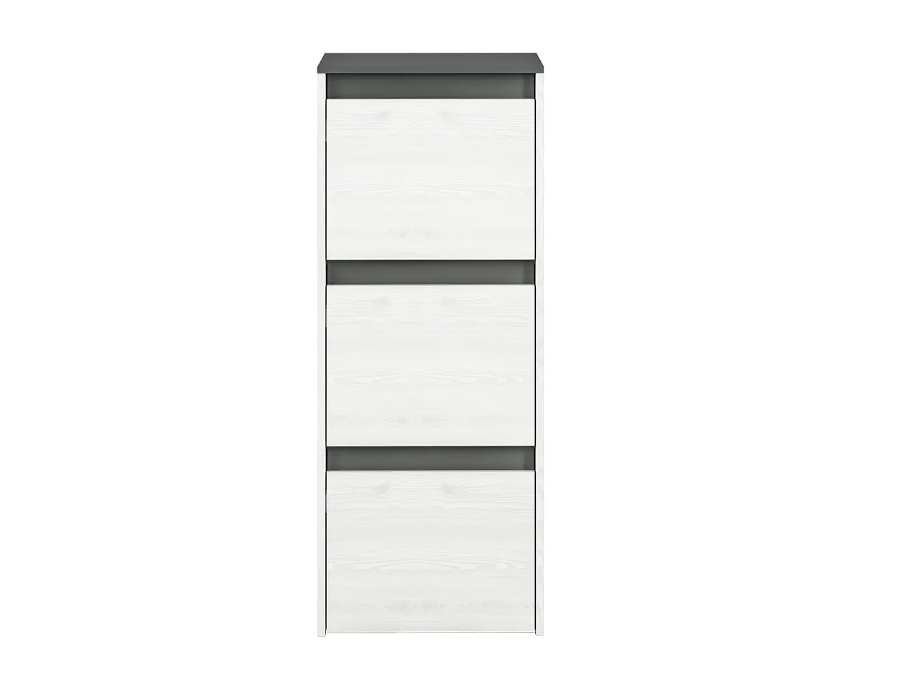 Szafka na buty HYGA 05 wysoka sosna śnieżna, antracyt 50x125x34 — zdjęcie 2