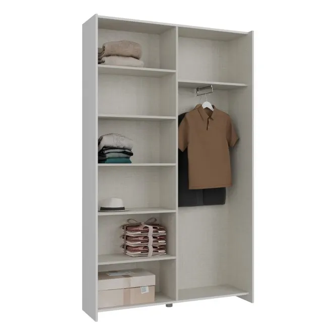 Szafa 2-drzwiowa HOME NOOK drążek i półki drzwi przesuwne 120cm biała - HMNS62232-120