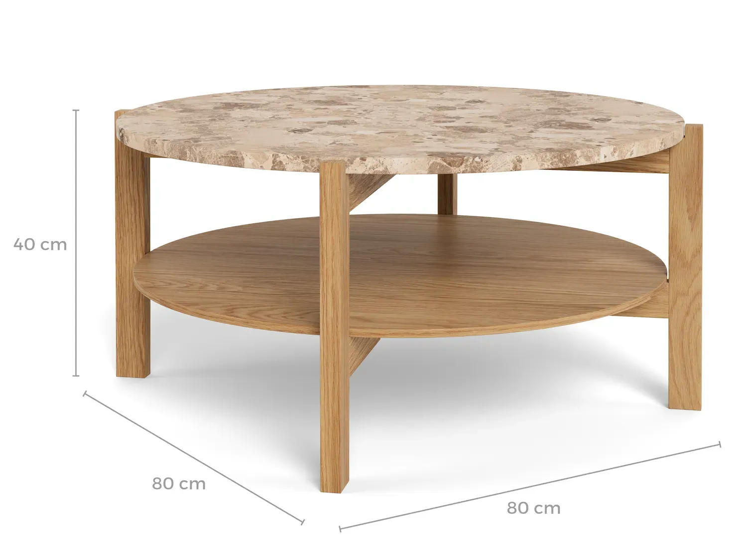 Stolik kawowy DORSETT 80 cm latte połysk - H000025776