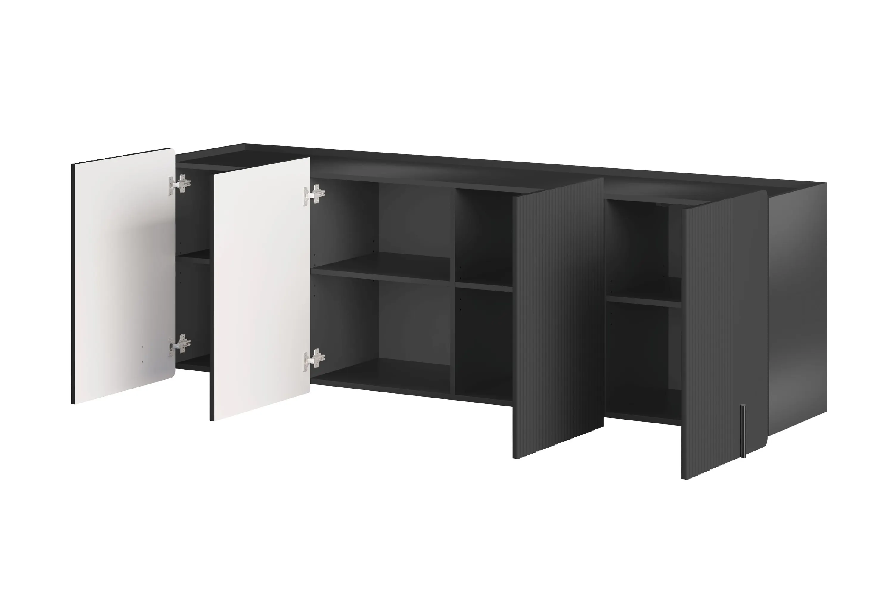 Komoda wisząca 4-drzwiowa MALMI 200cm - czarna - B_166970