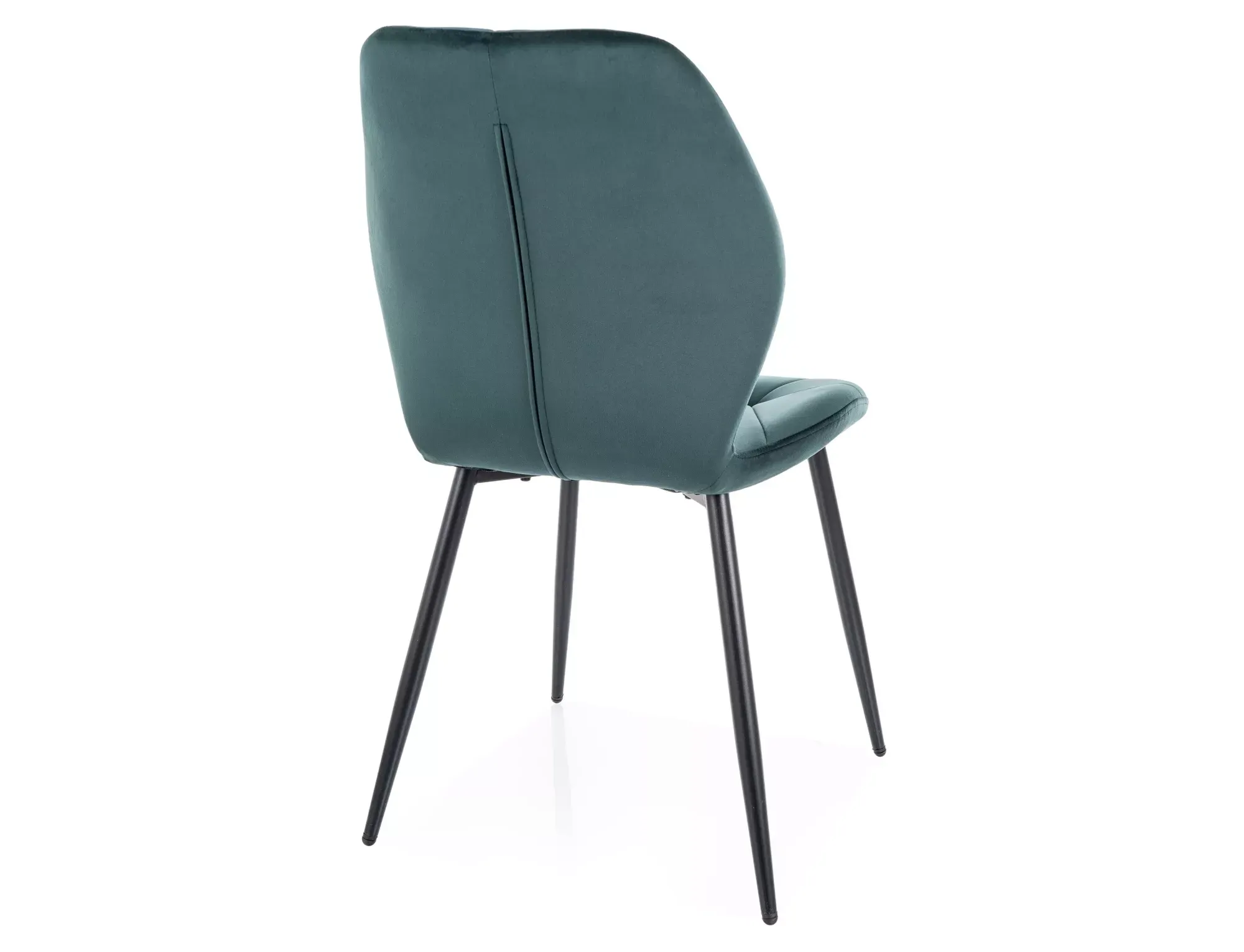Krzesło tapicerowane RICK VELVET pikowane zielone/czarne nogi - RICKVCZ