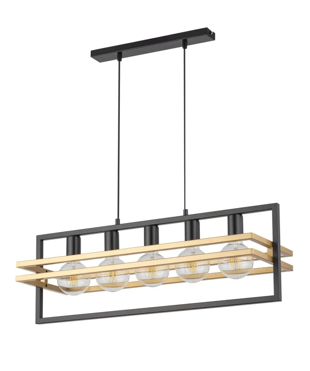 Lampa wisząca MERCI 5 czarno-złota - SI_32395
