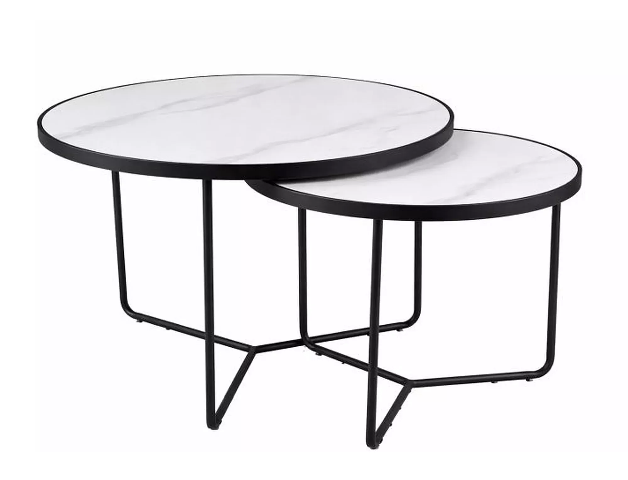 Zestaw stolików kawowych ITALIA 50X80 biały czarny Zestaw stolików kawowych ITALIA 50X80 biały czarny