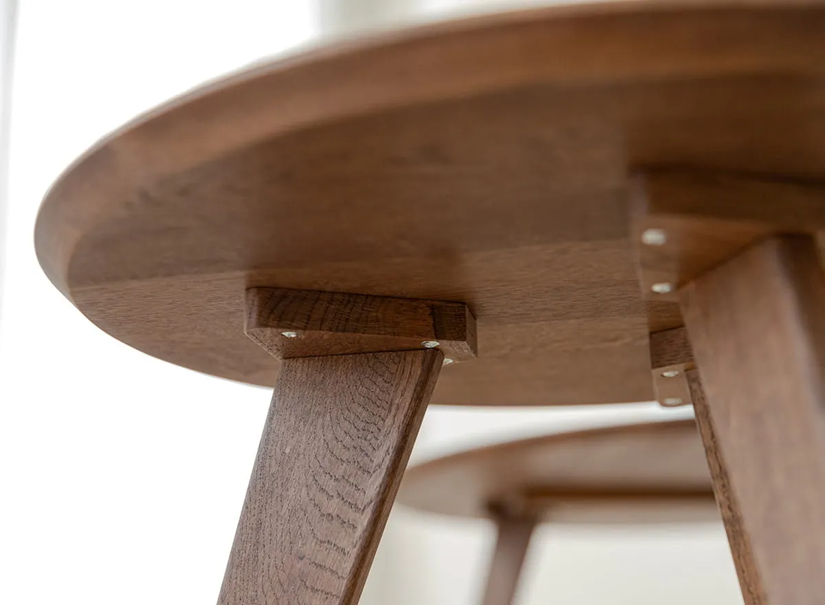 Stolik okrągły dębowy ORBETELLO 50 cm tabacco - 3SORB50T