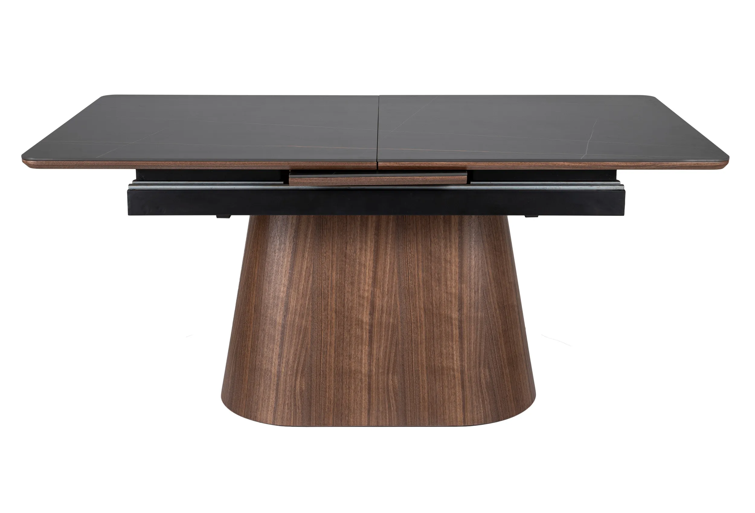 Stół rozkładany ceramiczny MONACO 90x160(200) czarny mat stelaż orzech - MONACOCOR160