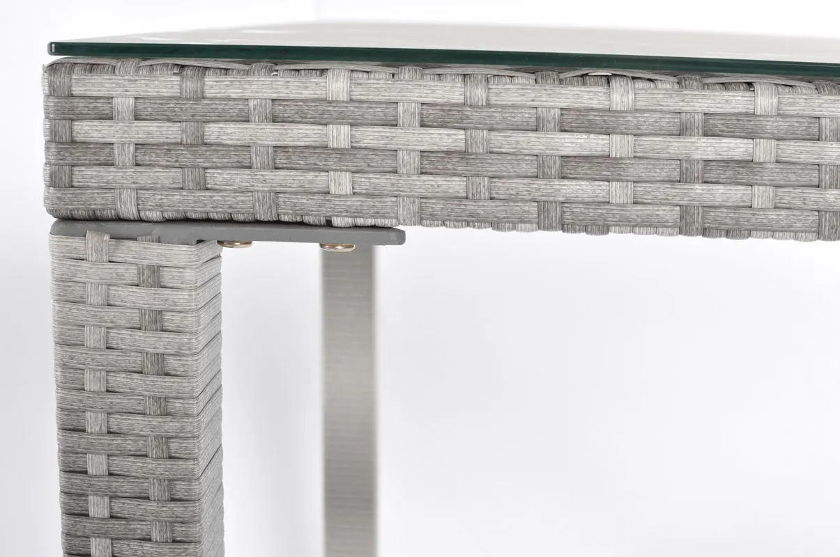 Stół ogrodowy z technorattanu MALAGA 150 - szary - FE5906948104167