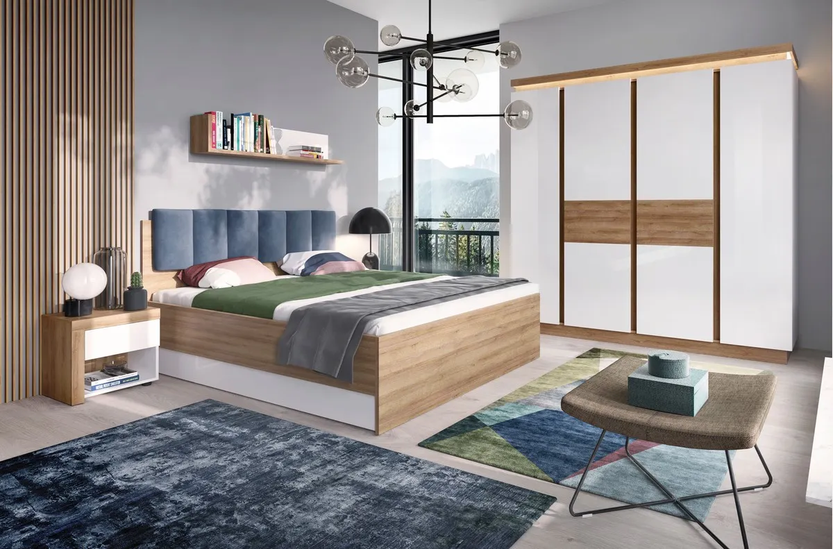 KOMODA Z SZUFLADAMI LYON LYOK04 DĄB RIVIERA JASNA/BIAŁA ALPEJSKA/BIAŁY HG - 6000000009449