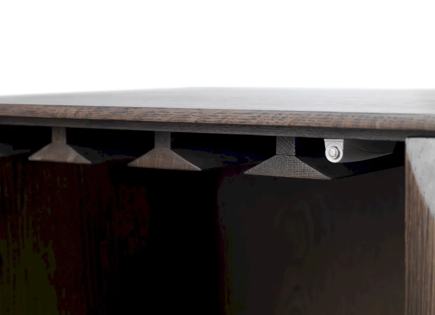 Komoda wysoka- barek LATINA 2-drzwiowa z 2 szufladami - ciemny efekt drewna - UN_42093186