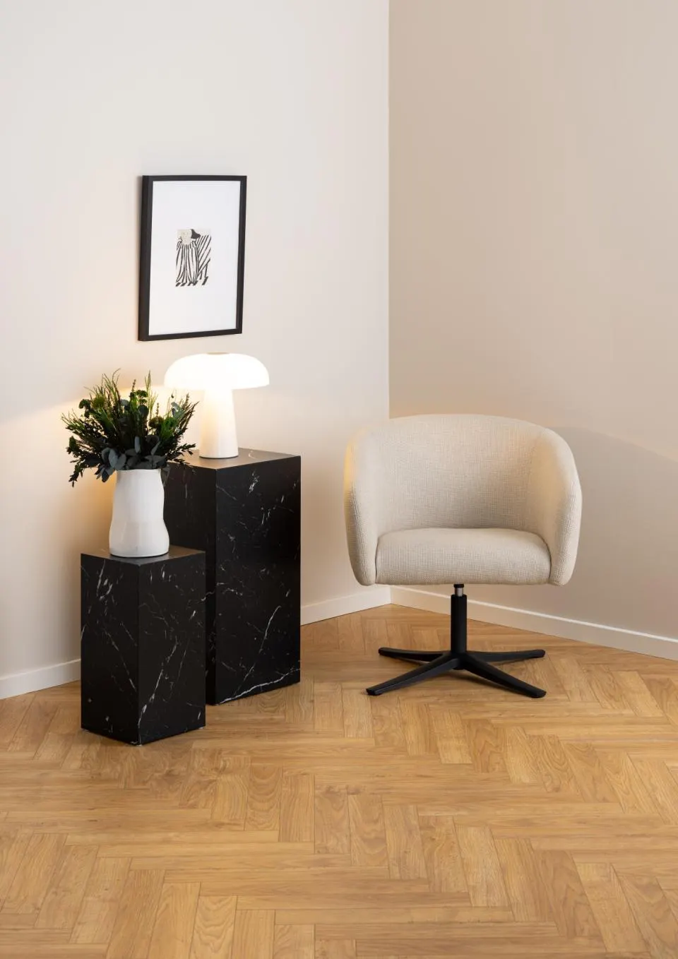 Fotel obrotowy CLARA Beżowy - 0000101836