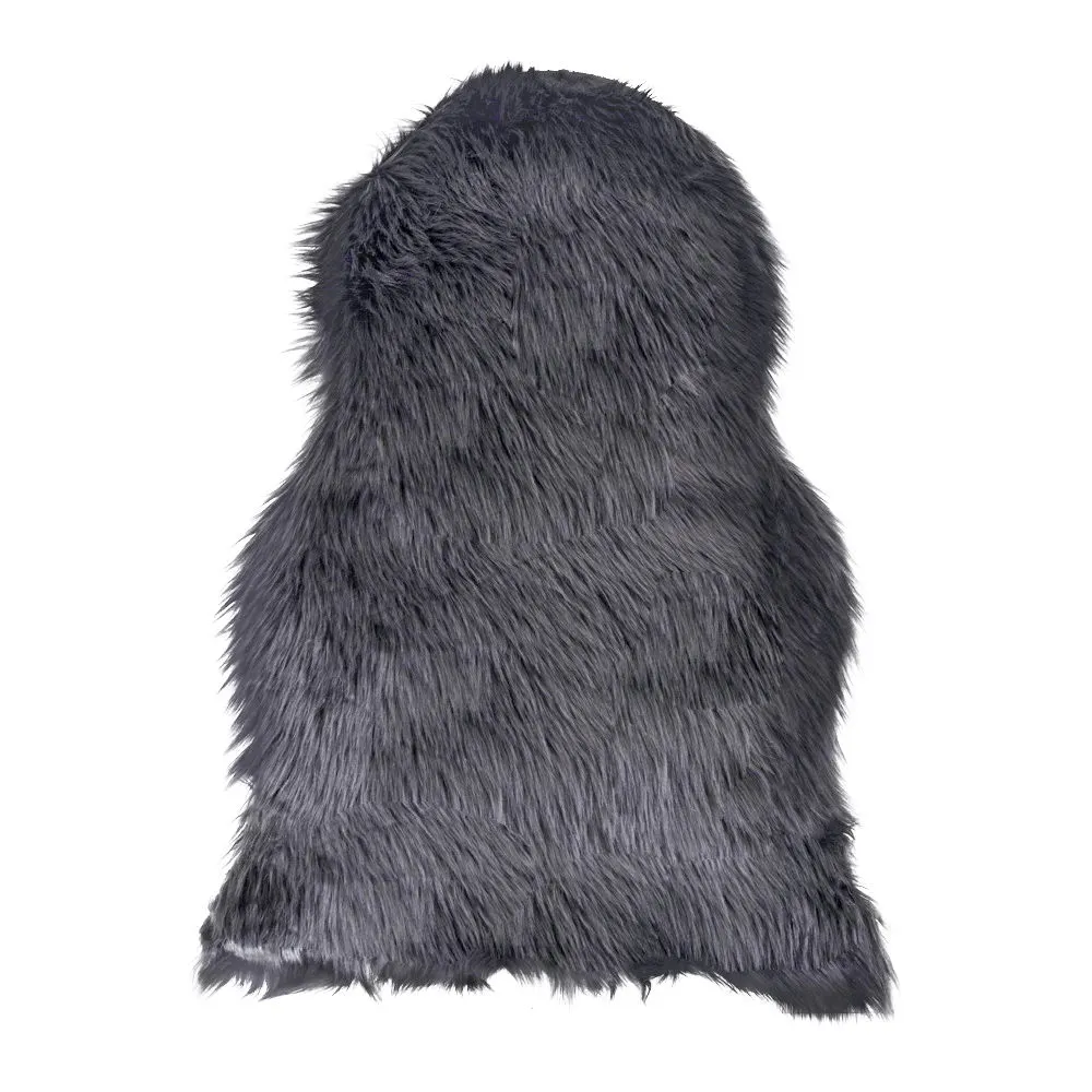 Skóra jagnięca sztuczna LAMBSKIN 50x85 cm szara Wystrój domu, Dywan, Odzież, Płaszcz, Poduszka