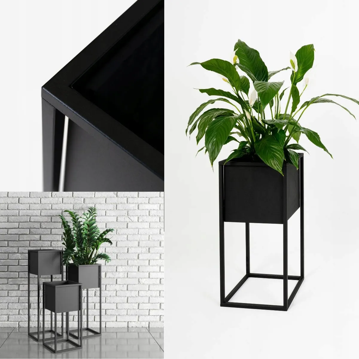 DONICZKA-osłonka na donice metalowa MONACO S czarna - LD_TZ000032