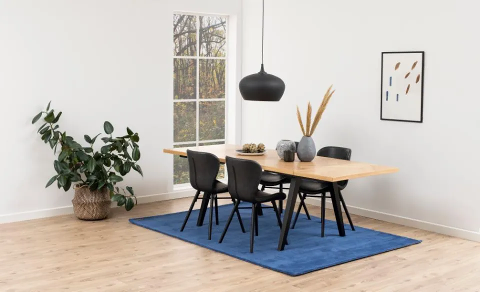 Krzesło tapicerowane DOREN ekoskóra- czarny -zam. błyskawiczny ( zestaw 2 sztuk ) - H000019369